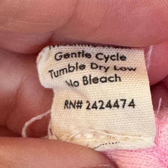 Donni x Stoney Clover Lane Heart Button Sunset Pink Terry Cloth Pullover Sz S - Picture 8 of 9